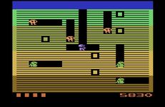 une photo d'Ã©cran de Dig Dug sur Atari 2600